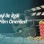 Psikoloji ile ilgili film önerilerini konu alan, sinema klaketi ve patlamış mısır bulunan blog kapak görseli.